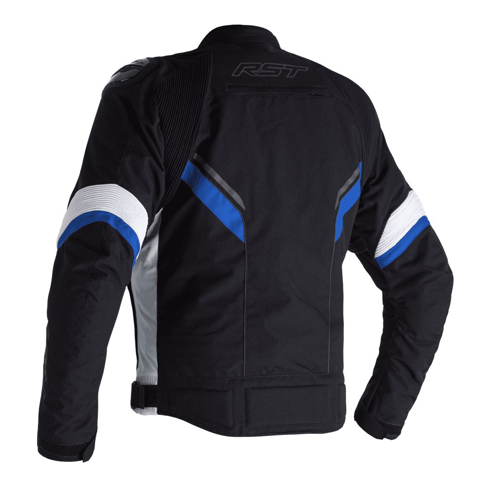 RST Sabre CE Textile Jacket - Black/White/Blue | RST Motorcycle Clothing | Free UK Delivery