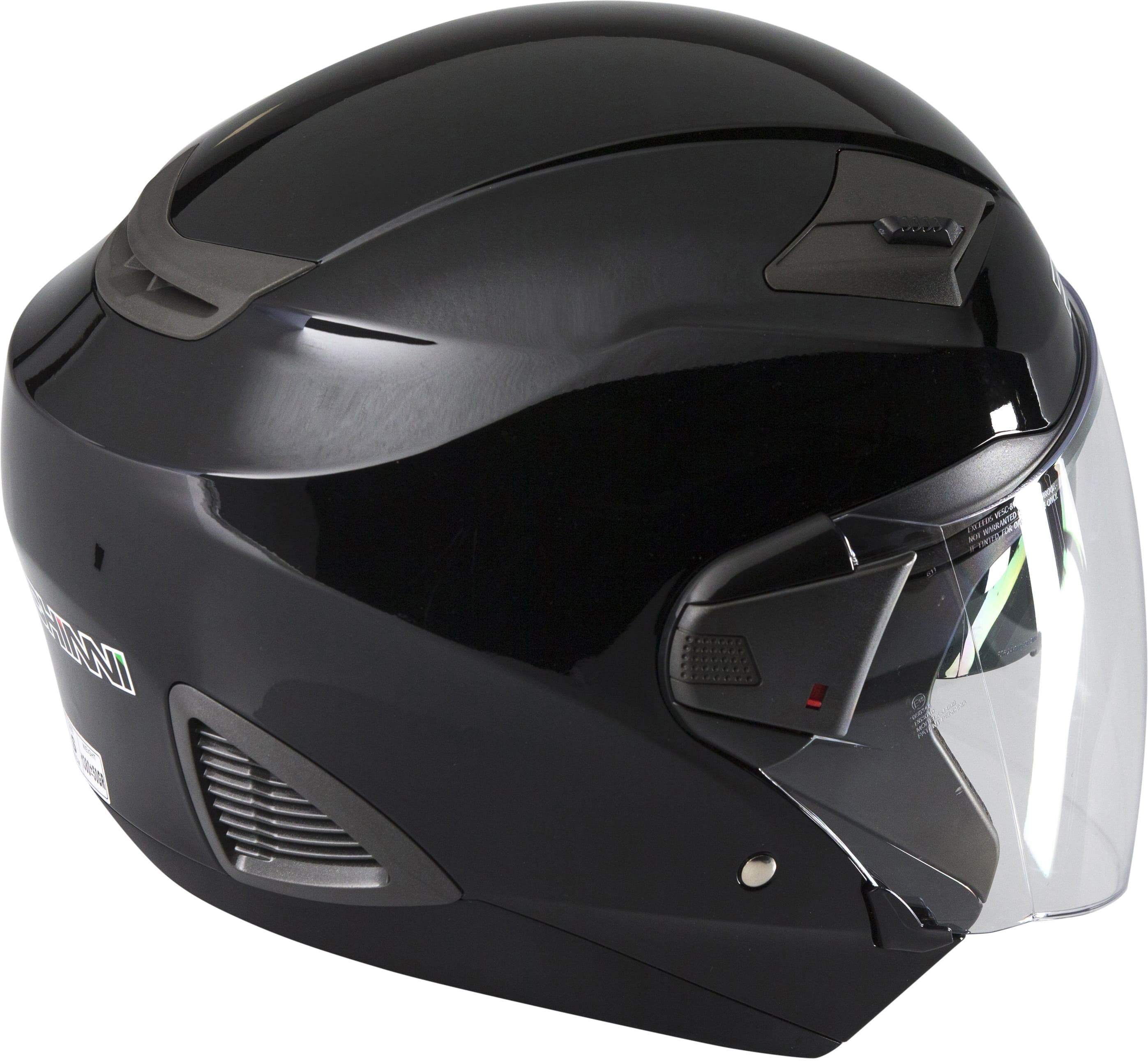 Duchinni D205 Jet Open Face Motorcycle Helmet Black Crash Lid Scooter Motorbike 