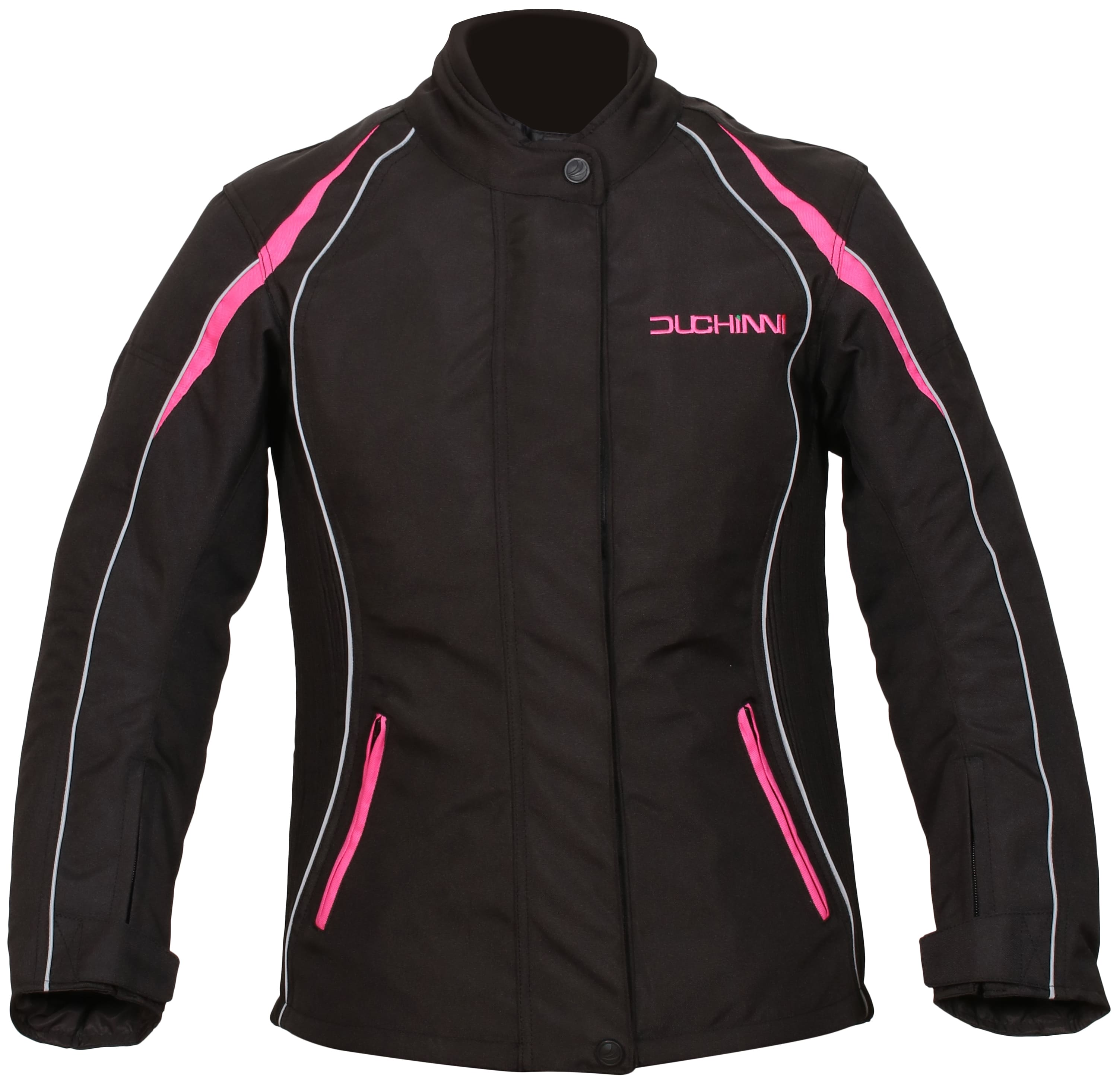 Duchinni Vienna CE Ladies Textile Jacket - Black/Pink | FREE UK DELIVERY
