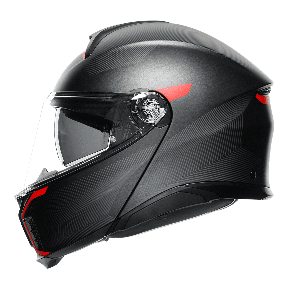 AGV Tourmodular Frequency - Matt Gun / Red | Flip Front Helmets | FREE ...