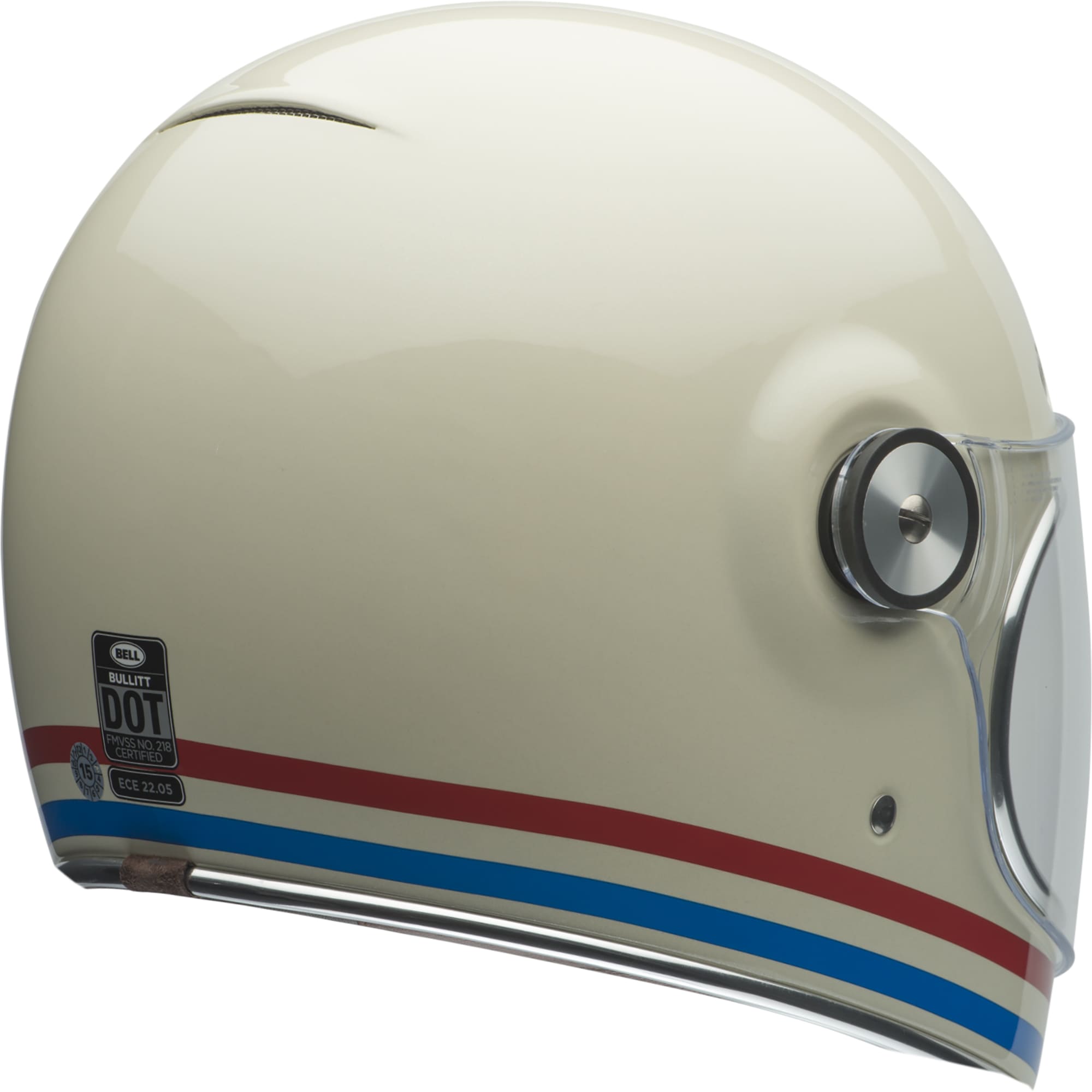 Bell Bullitt Stripes Pearl White/Oxblood/Blue Bell Helmets at Two