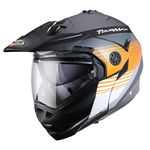 Caberg Tourmax Flip Front Adventure Helmet - Titan Matt Gun / Orange / White | Caberg Helmets at Two Wheel Centre