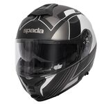 Spada Orion Flip Front Helmet - Whip Graphic - Matt Black/Silver | Spada Helmets at Two Wheel Centre | Free UK Delivery