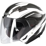 Duchinni D205 Open Face Helmet - White/Carbon | Duchinni Motorcycle Helmets | Free UK Delivery