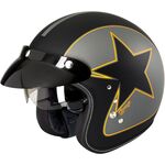 Duchinni D501 Open Face Helmet - Garage Black / Orange | Duchinni Motorcycle Helmets | Free UK Delivery