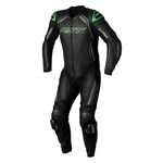 RST S1 CE Leather Suit - Black / Grey / Neon Green | Free UK Delivery