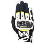 Alpinestars SMX-2 Air Carbon V2 Textile Short Gloves - Black / White / Yellow