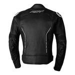 RST S1 CE Leather Jacket - Black / Black / White | Free UK Delivery