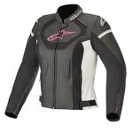Alpinestars Stella Jaws V3 Leather Jacket - Black / White / Fuschia
