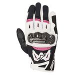 Alpinestars Stella SMX-2 Air Carbon V2 Ladies Textile Short Gloves - Black / White / Fuschia