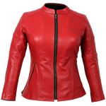 Weise Earhart Ladies Leather Jacket - Red