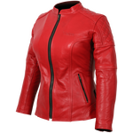 Weise Earhart Ladies Leather Jacket - Red