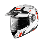 Premier X-Trail Flip Front Adventure Helmet - White / Red | Premier Helmets from Two Wheel Centre
