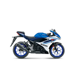 Suzuki GSX-R125 - Pearl Brilliant White/Metallic Triton Blue (BQJ) | Suzuki Motorcycle at Two Wheel Centre Mansfield Ltd | Nottinghamshire Suzuki Dealer