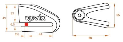 Kovix KV Series Disc Lock 6mm Pin