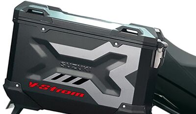 Suzuki V-Strom Aluminium Side Case Graphic Kit - Black / Red