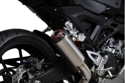 Scorpion Red Power Full System Exhaust - Honda CB125 R (18 - Current) - Satin Titanium