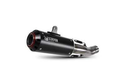 Scorpion Red Power Slip-On Exhaust - Honda CBR500 R (2019 - Current) - Black Ceramic