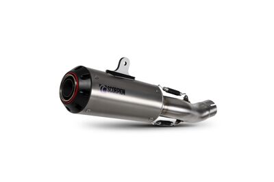 Scorpion Red Power Slip-On Exhaust - Honda CBR500 R (2019 - Current) - Satin Titanium