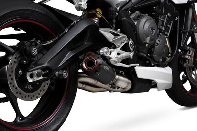 Scorpion Red Power Exhaust - Triumph Street Triple 765 (R, S and RS) (2017 - Current) - Black Ceramic