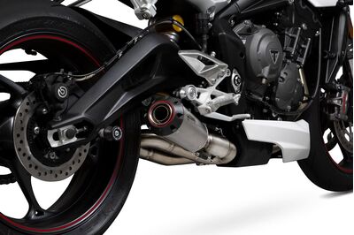 Scorpion Red Power Exhaust - Triumph Street Triple 765 (R, S and RS) (2017 - Current) - Satin Titanium