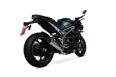 Scorpion Serket Taper Single Side Exit Exhaust - Triumph Speed Triple 1050 (2018 - 2019) - Satin Titanium