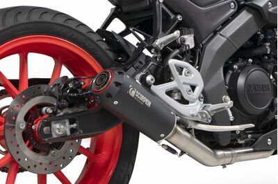 Scorpion Red Power Full Exhaust System - Yamaha MT125 (2021 - Current) - Black Ceramic