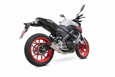 Scorpion Red Power Full Exhaust System - Yamaha MT125 (2021 - Current) - Stainless Steel