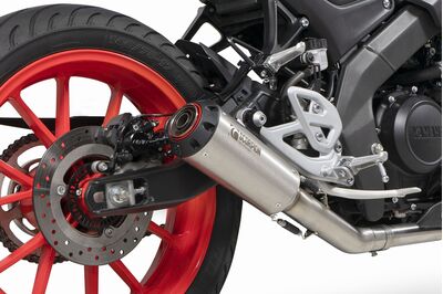 Scorpion Red Power Full Exhaust System - Yamaha MT125 (2021 - Current) - Stainless Steel