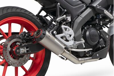 Scorpion Red Power Full Exhaust System - Yamaha MT125 (2021 - Current) - Titanium