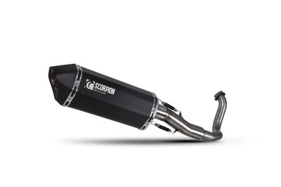Scorpion Serket Parallel Full System Exhaust - Honda Forza 300 (2018 - Current) - Black Ceramic