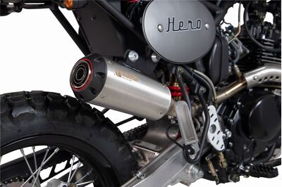 Scorpion Red Power Exhaust - Bullit Hero 125 (2017 - 2022) - Brushed Stainless Steel
