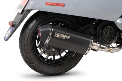 Scorpion Serket Parallel Full System Exhaust - Lambretta V125 Special (2021-Current) - Black Ceramic