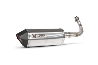Scorpion Serket Parallel Full System Exhaust - Lambretta V125 Special (2021-Current) - Brushed Stainless Steel