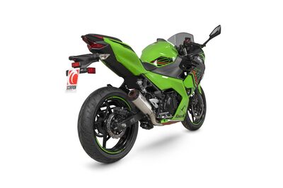 Scorpion Red Power Race System Full System Exhaust - Kawasaki Ninja 400 (2018 - 2023) - Stainless Steel