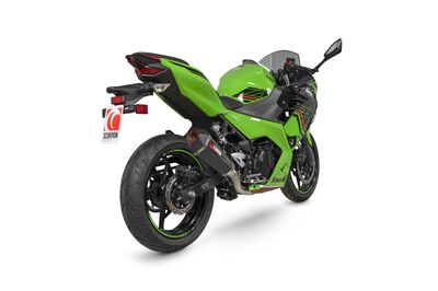 Scorpion Serket Taper Race System Full System Exhaust - Kawasaki Ninja 400 (2018 - 2023) - Carbon Fibre Scorpion Serket Taper Race System Full System Exhaust - Kawasaki Ninja 400 (2018 - 2023) - Carbon Fibre
