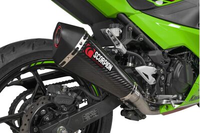 Scorpion Serket Taper Race System Full System Exhaust - Kawasaki Ninja 400 (2018 - 2023) - Carbon Fibre
