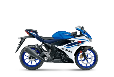 Suzuki GSX-R125 - Pearl Brilliant White/Metallic Triton Blue (BQJ) | Suzuki Motorcycle at Two Wheel Centre Mansfield Ltd | Nottinghamshire Suzuki Dealer
