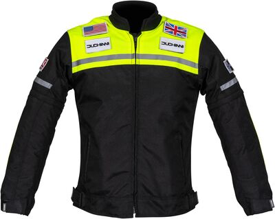 Duchinni Grid Children's Textile Jacket - Black/Neon Yellow | Duchinni Children's Motorcycle Clothing | Two Wheel Centre Mansfield Ltd