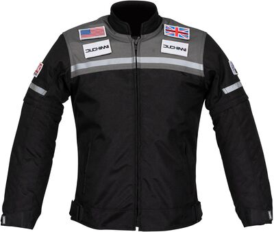 Duchinni Grid Children's Textile Jacket - Black/Gun | Duchinni Children's Motorcycle Clothing | Two Wheel Centre Mansfield Ltd