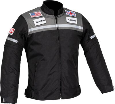 Duchinni Grid Children's Textile Jacket - Black/Gun | Duchinni Children's Motorcycle Clothing | Two Wheel Centre Mansfield Ltd