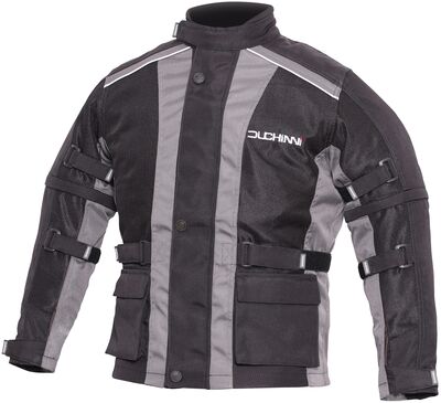 Duchinni Jago Air Children's Mesh Textile Jacket - Black/Gun | Duchinni Children's Motorcycle Clothing | Two Wheel Centre Mansfield Ltd