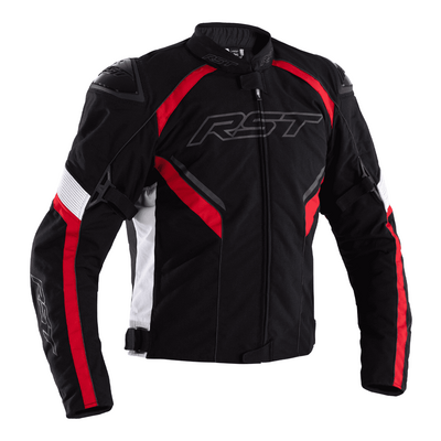 RST Sabre CE Textile Jacket - Black/White/Red | RST Motorcycle Clothing | Free UK Delivery