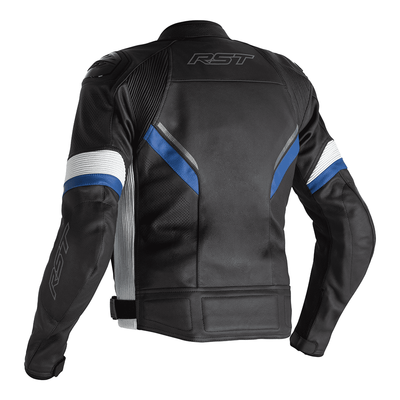 RST Sabre CE Leather Jacket - Black / White / Blue