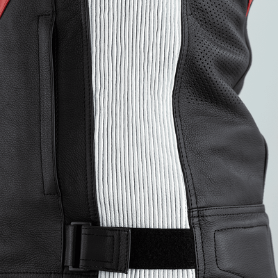 RST Sabre CE Leather Jacket - Black / White / Red