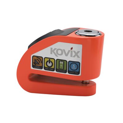 Kovix KD Series Alarmed Disc Lock 6mm Pin - Fluo Orange