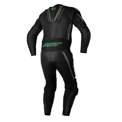 RST S1 CE Leather Suit - Black / Grey / Neon Green | Free UK Delivery