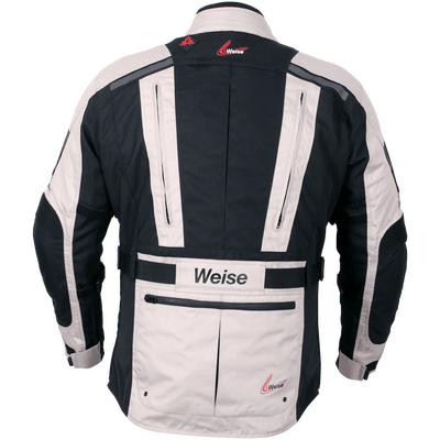 Weise Dune Waterproof Textile Motorcycle Jacket - Stone Grey / Black