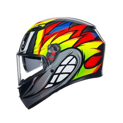 AGV K3 Birdy 2.0 - Grey/Yellow/Red | AGV Motorcycle Helmets | Free UK Delivery from Two Wheel Centre Mansfield Ltd