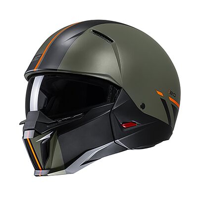 HJC i20 Batol - Matt Green / Black | HJC Open Face Helmets at Two Wheel Centre